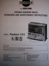 KERO-SUN/ TOYOSET Radiant 101   - Owners/Parts Manual 