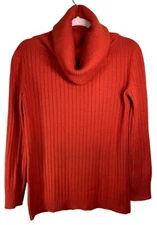 Gino Paoli 1960s Sweater Vintage Ribbed Turtleneck Italian Knit Wool Mod Size 12