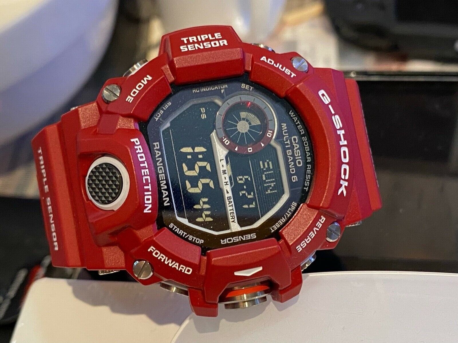 Casio+G-shock+Gw-9400rd-4+Red+Rangeman+3410+Mod+Solar+Atomic+