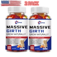 2 Bottles Male Enhancement Gummies for Erectile Enlargement Penis Enlarger BG