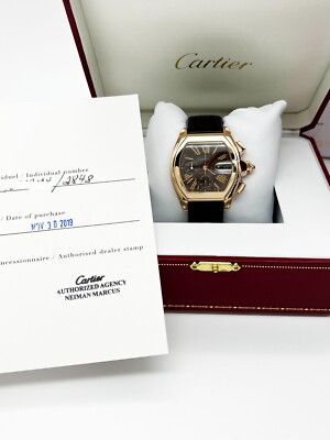 Cartier Ref 2848 Roadster Chronograph XL 18K Rose Gold Leather