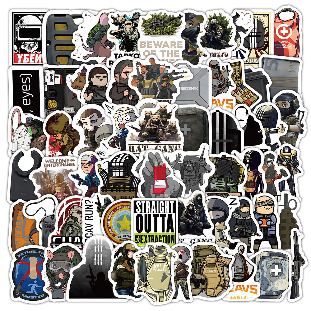 100Pcs Escape from Tarkov Sticker for Teens Girls Scrapbooking