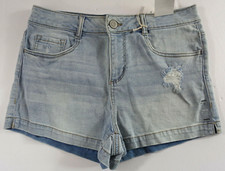 SO Shortie Denim Jeans Shorts Juniors Size 3 High Rise Stretch Teens Distressed