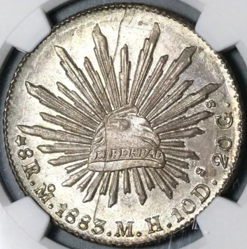 1883/2-Mo NGC MS 64 Mexico 8 Reales Overdate Mint Error Coin POP 3/2 (21041101D)
