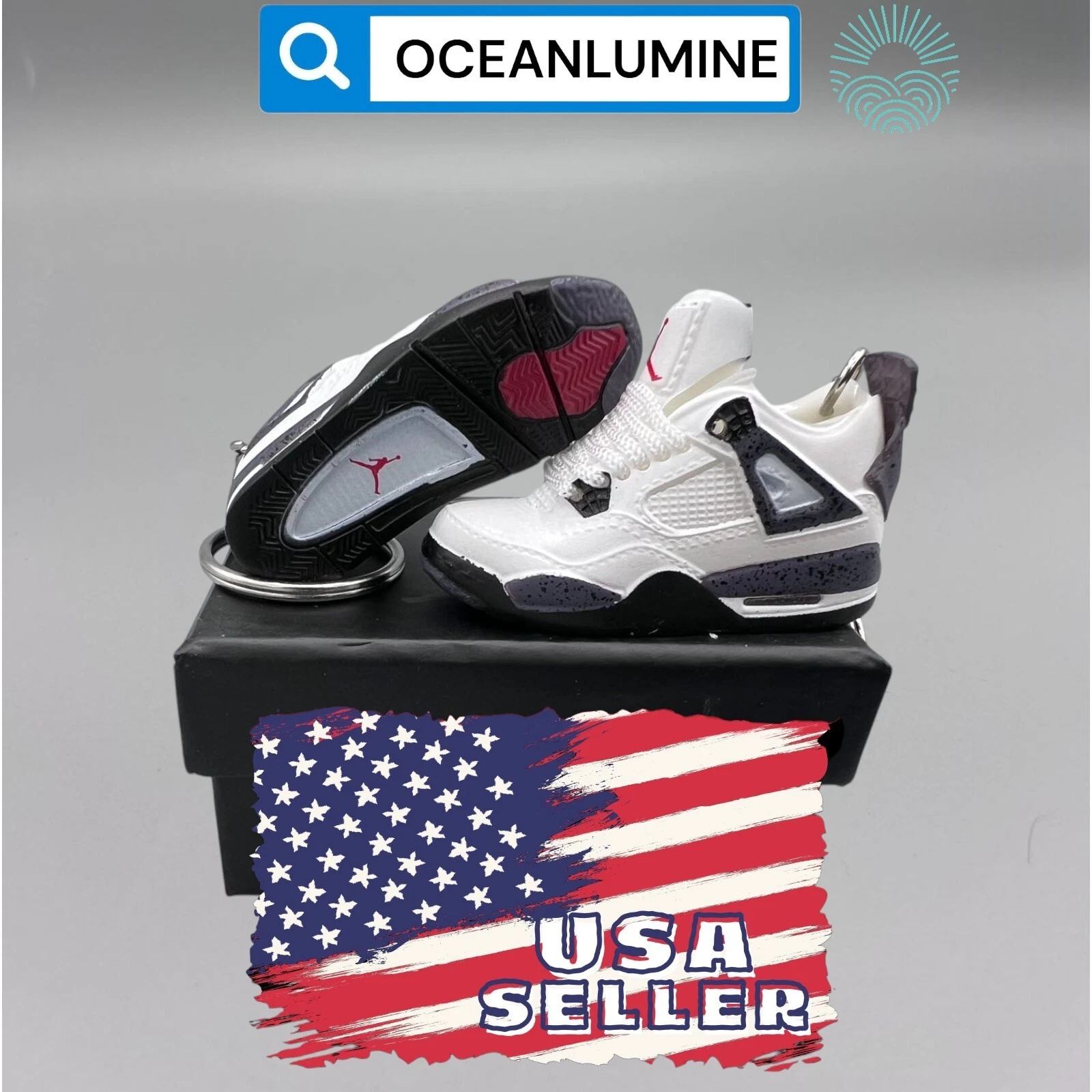 Porte clés Jordan 3D Mini Sneaker de la meilleure qualité, boîte à chaussures, boîte d'affichage option