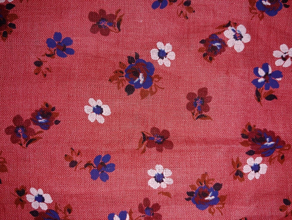 Camisa Leonard Logsdail Roja Blanca Azul Marino Floral Lino 2XL XXL 19 CORTA Btn Dwn Foto 4 de 4