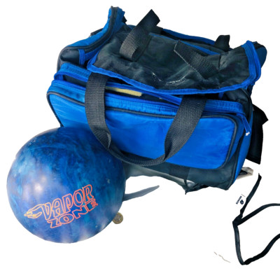 Bowling Ball blau Brunswick Vapor Zone n Carry Bag Vintage ra