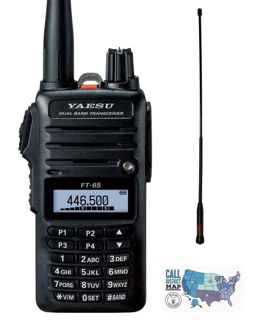 Yaesu FT-65R 5W VHF/UHF Dualband HT with Diamond High-Gain Antenna. Available Now for $166.14