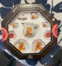 Vintage Reutter Mini Porzellan -2 Sets- Dollhouse Teddy bear Handpainted Germany