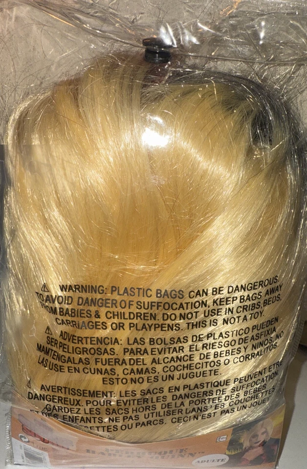 Peluca rubia The Suicide Squad Harley Quinn con trenzas negras/rojas adulto DC adulto sistema operativo Foto 2 de 3