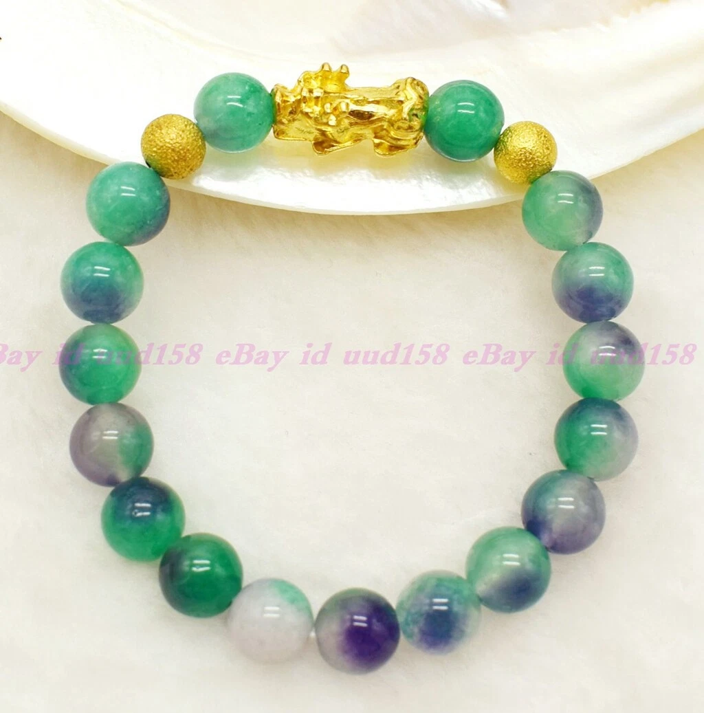 VALENTINO Grazioso! Bracciale Pixiu Perline Gemme Tonde Kunzite Multicolore Naturale 10mm 7 5" AAA