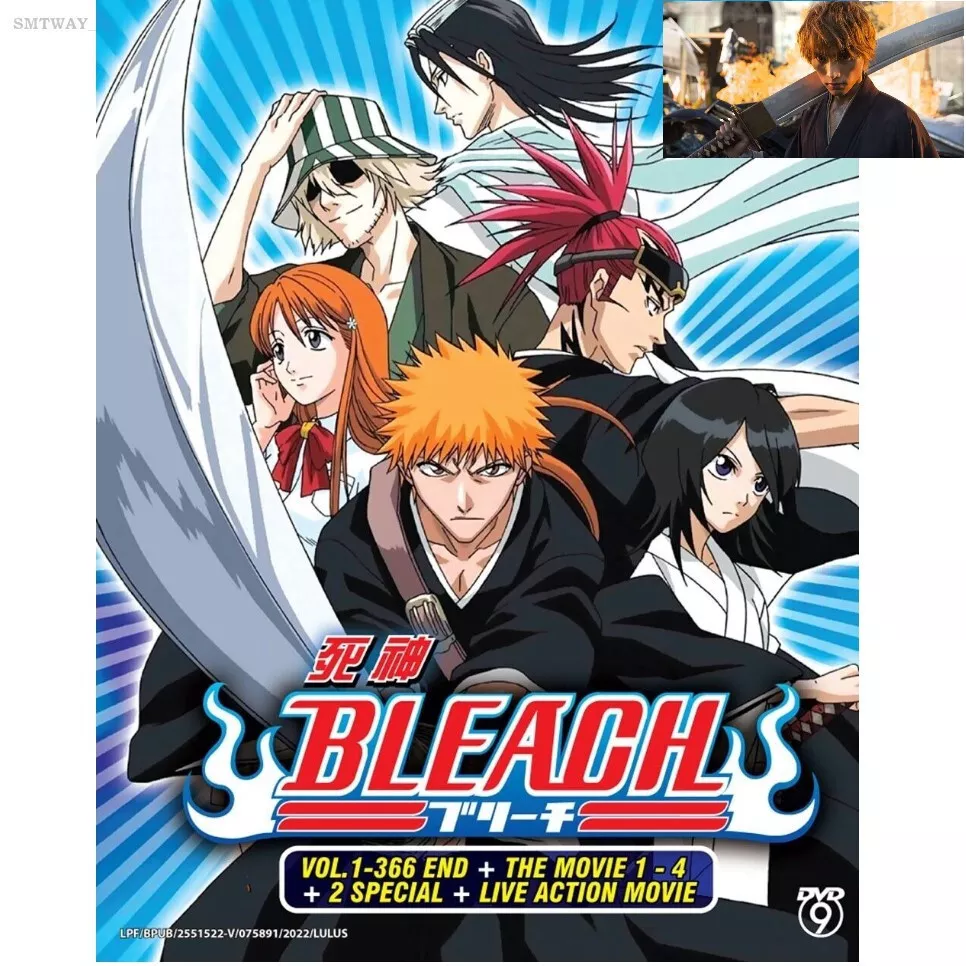 BLEACH + LIVE ACTION MOVIE - ANIME TV DVD (1-366 EPS+4 MOVIES+2 SPECIAL)  ENG SU