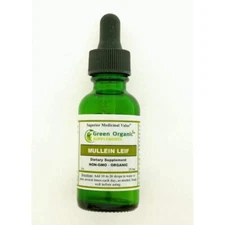Green Organic Supplements Mullein Leif, 1 OZ, Liquid Extract From Fresh Leaves