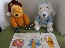 2 Disney Store Exclusive Winnie the Pooh Bears With 3 Board Books
