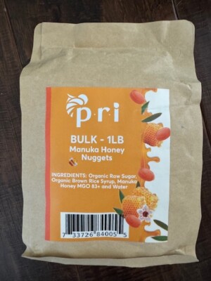 PRI Manuka Honey Nuggets, Sweet and All Natural Hard Candy Treat, 1 pound