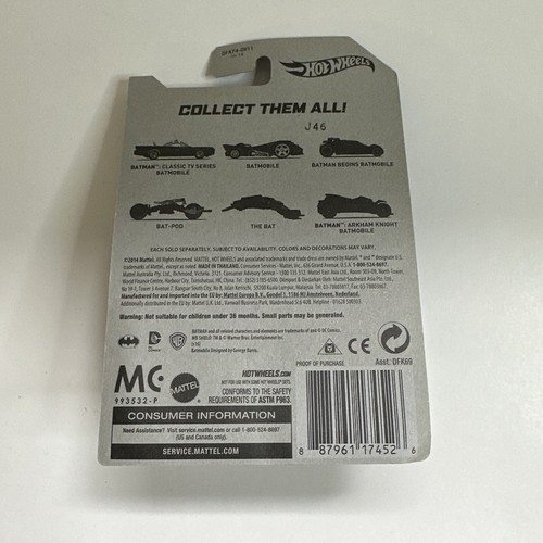 2014 Hot Wheels Batman Set of 6 Cars Batmobile Bat-Pod The Bat Walmart Exclusive - Picture 11 of 23