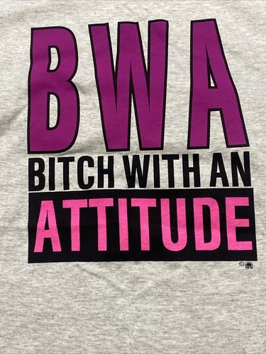 VTG Bitch With An Attitude Salem Sportswear Single Stitch T Shirt BWA XL Humor - Picture 2 of 9