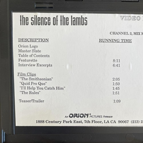LE SILENCE DES AGNEAUX (1991) Dossier de presse vidéo U-Matic film promo salle - Photo 8/11