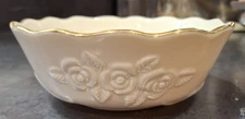 LENOX Collections Rose Blossom 24K Gold Trim Fine China Embossed 5 1/2 x 2" Bowl