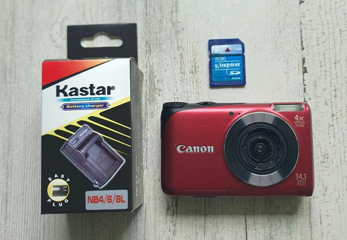Canon PowerShot A2200 14.1 HDとBATTERYセット Canon PowerShot A2200 HD 14.1 MP RED Digital Camera w