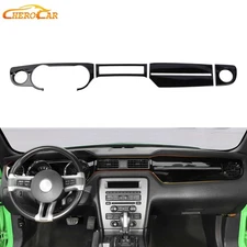 4X Console Dashboard Instrument Panel Cover Trim Overlay For Ford Mustang 10-14