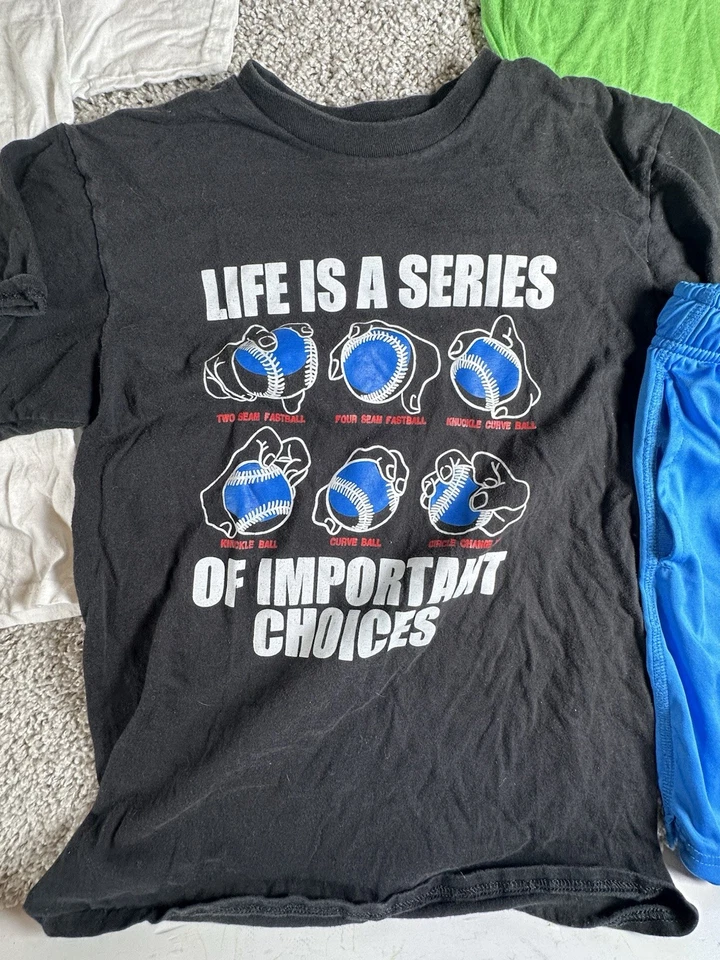 Boys 10/12 Clothing Lot 7pc Puma UA Star Wars Baseball Graphic Tees & Shorts - Image 4 of 4