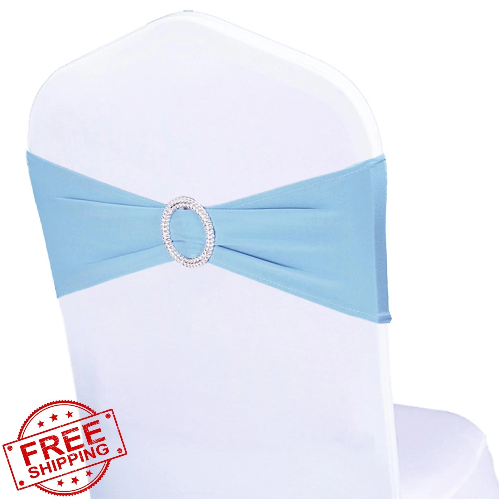 WENSINL Baby Blue Chair Sashes 50 Pack