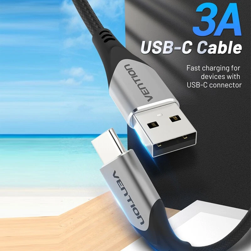 USB Type C Cable 3A Fast Charging USB-A to USB C Charge Braided Cord Charger - Image 2 of 4