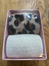 NEW IN BOX Kate Spade Women’s Crew Socks Size 4-10 Set/2 Fuzzy Socks