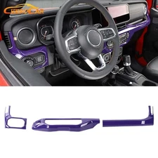 Purple Center Console Dashboard Decor Cover Trim Overlay For Wrangler JL JT 24+