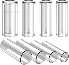 8 Pieces Glass Guitar Slide for Electric and multisize - length 2.76 inch, clear
