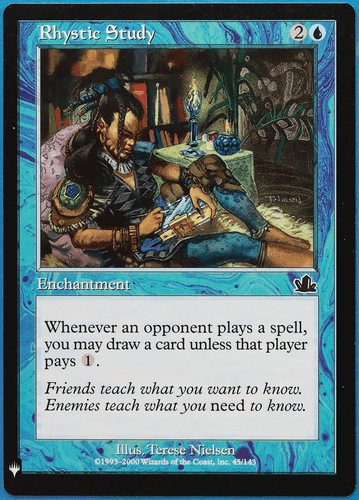 Rhystic Study (Mystery Booster) Prophecy NM Blue Common CARD (498935) ABUGames