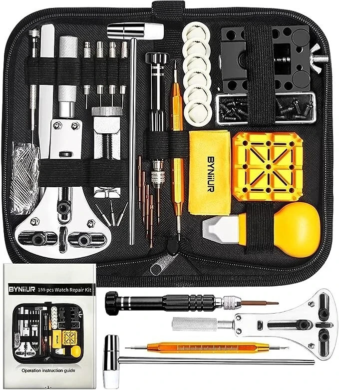 Invicta Gold Watch Repair Kit with Leather Band Adjustment Tools & Case Opener-image