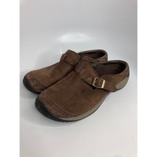Merrell Encore Buckle Bracken Clogs Womens 10 Brown Good Suede Slip On Shoes