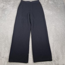 St. John Collection Pants Womens 6 Black Knit Wide Leg Pull On Wool Blend Career