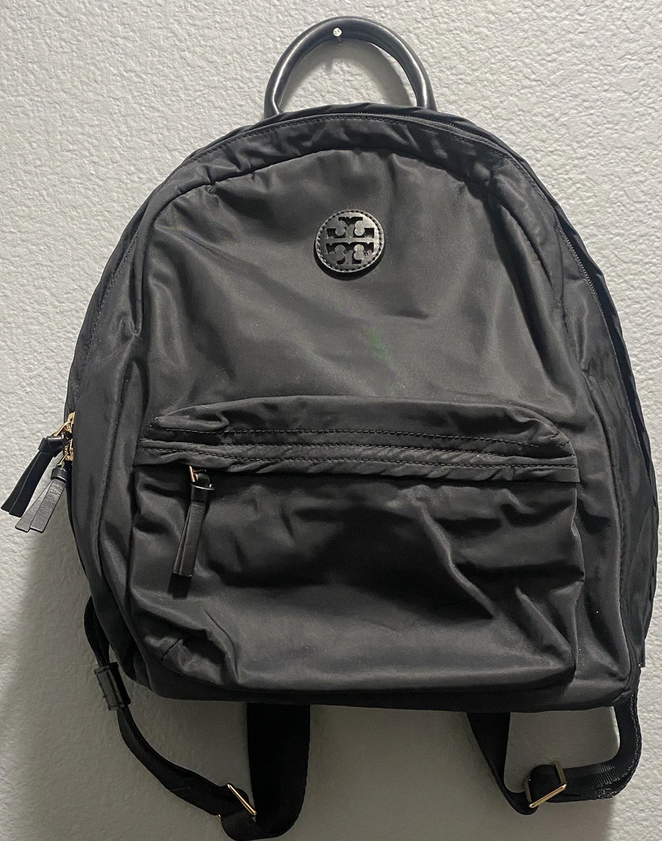 Tory Burch Black Nylon Convertible Backpack Tote with Green Tag. s-l400.jpg main image 4