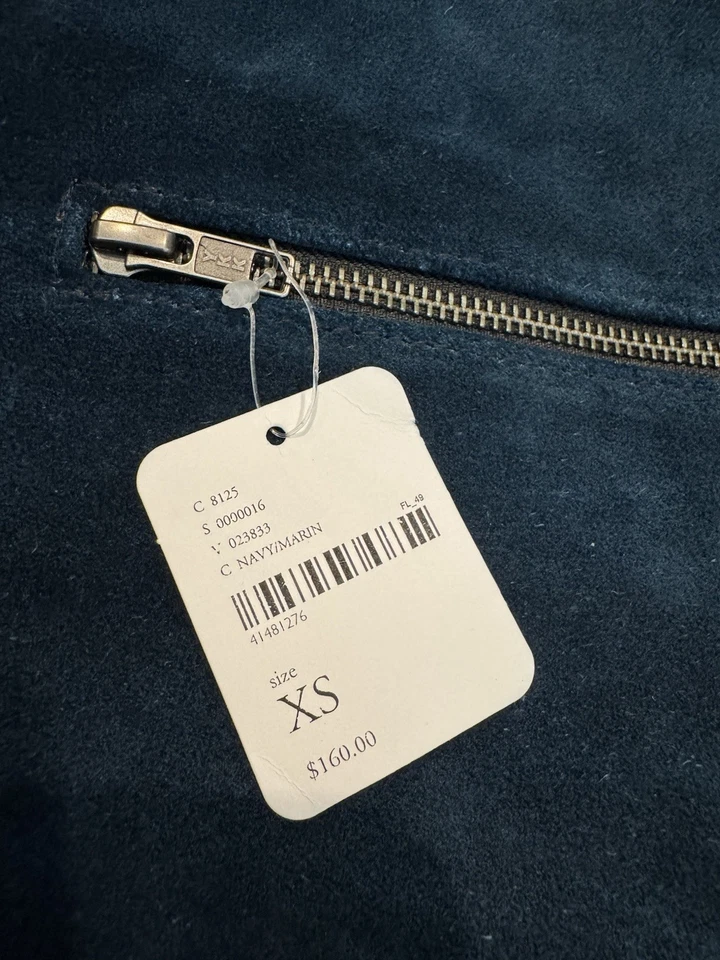 Pantalones Cortos Free People Gamuza Cuero Flecos Para Mujer XS Azul Nuevo con Defecto Necesita Reparación Foto 3 de 4