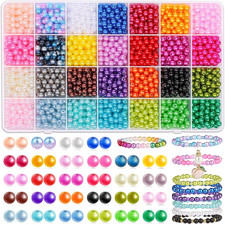 2240Pcs Pearl Beads for Jewelry Making 28 Colors, Colored Pearl Beads for Bracel