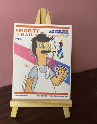Bobs Burger inspiriert ''Burger Trip'' Bob Belcher handgezeichnet 228/USPS gerahmte Ohrfeige