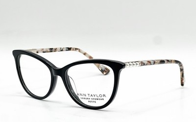 NEW ANN TAYLOR ATP027 C01 BLACK TORTOISE AUTHENTIC EYEGLASSES 49-15