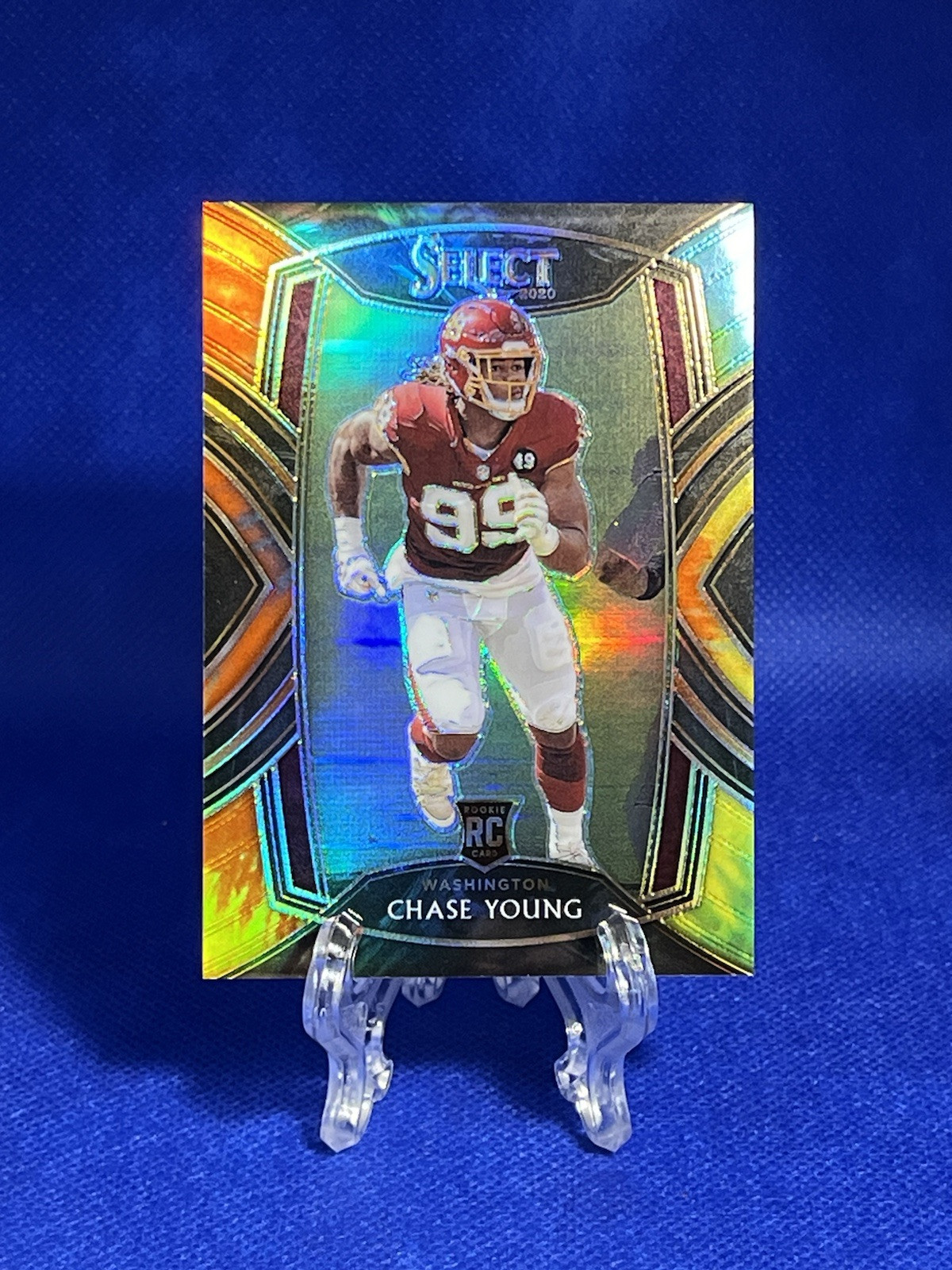 2020 Panini Select Club Level Prizm No. 264 Chase Young Tie-Dye /25 Redskins