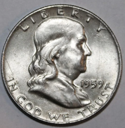 1959-D Franklin Half Dollar - 90% Silver - AU - #0132EB