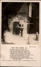 RPPC Ora Pro Nobis 2 religious poem prayer cross Bamforth photo PC b692