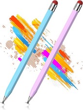 2-in-1 Octagonal Stylus Pen Set for iPad  Touchscreen Devices - Light Blue/Pink