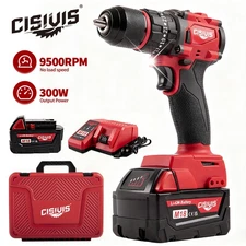 Cordless Drill Driver Kit with Battery & Charger For CISIVIS Milwaukee M18