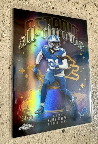Topps Chrome 2025 Kerby Joseph Lions All-Chrome Team Gold Refractor /50