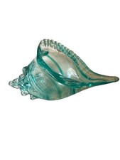 Hand Blown Glass Conch Shell Approx 9x4  Tall