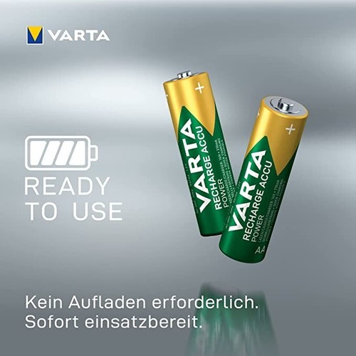 2x Varta AA Mignon 2600 mAh 5716 Power Akkus f. ua. Gigaset Telefon etc. 2 Stück - Afbeelding 2 van 10
