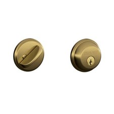 Schlage B60N 609 Single Cylinder Antique Brass Deadbolt