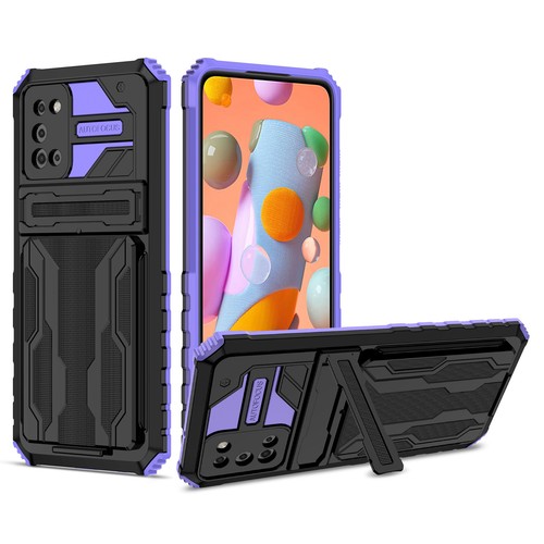 For Samsung S25 Ultra S24Plus S23 Hybrid Holder Protective Phone Case Card Slots - 第 13/15 張圖片